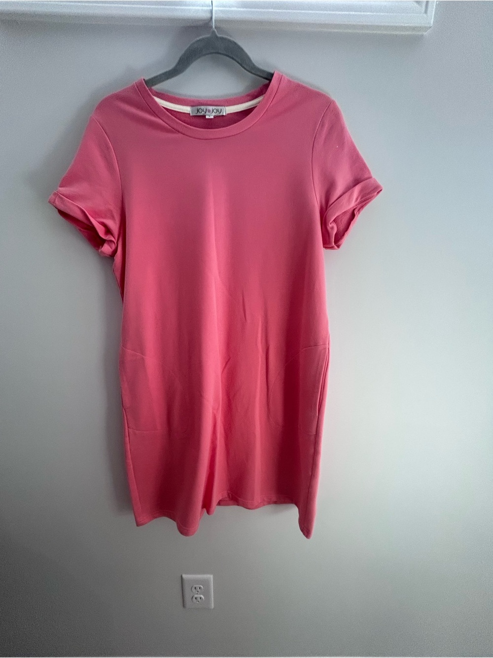 Joy Joy Pink Short Sleeve Shift Dress